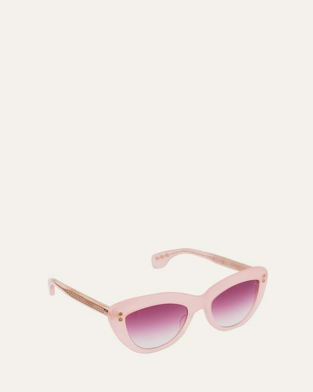 24K Gold & Acetate Cat-Eye Sunglasses